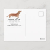 Tan Dachshund Moving Announcement Briefkaart (Achterkant)