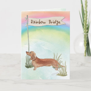 Tan Dachshund Pet Sympathie voor regenboogbrug Kaart