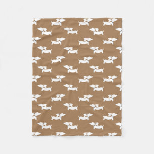 Tan Dancing Dachshunds Fleece Deken Ontwerp