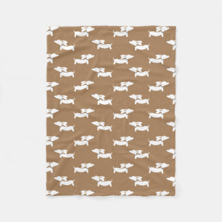 Tan Dancing Dachshunds Fleece Deken Ontwerp