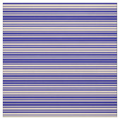 Tan & Dark Blue Striped/Lined Pattern Stof (Swatch)