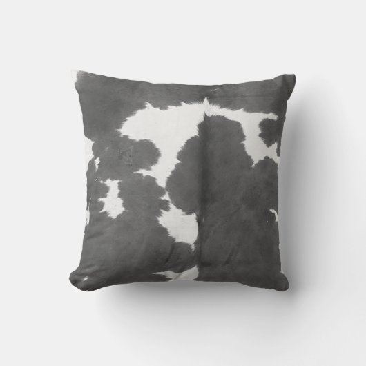 Tan de vache et Motif blanc Imprimer le coussin (Recto)