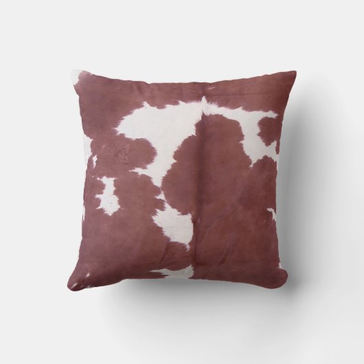 Tan de vache et Motif blanc Imprimer le coussin (Verso)