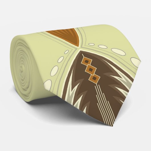 Tan Deco Stropdas (Opgerold)