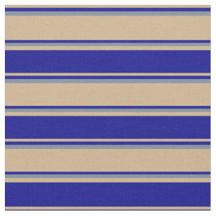 Tan, Donkerblauw en licht grijs patroon Stof