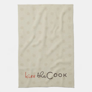 Tan Dots Kiss the Cook Cuisine Serviette