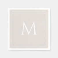 Tan elegant monogram initiaal luiers