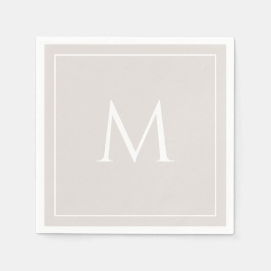 Tan elegant monogram initiaal luiers servet (Voorkant)