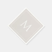 Tan elegant monogram initiaal luiers servet (Hoek)