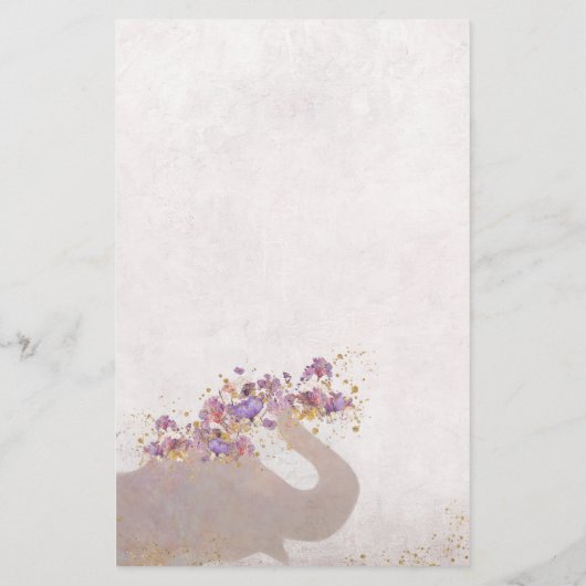 Tan Elephant Dreamweaver Boho Chic Monogram Statio Briefpapier (Achterkant)