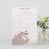 Tan Elephant Dreamweaver Boho Chic Monogram Statio Briefpapier (Staand voorkant)
