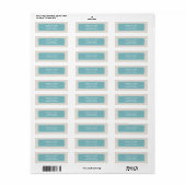 Tan en Aqua Greek Key Pattern Etiket (Full Sheet)