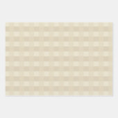Tan en Beige Gingham Plaid Patroon Inpakpapier Vel (Voorkant)