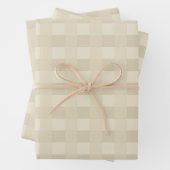 Tan en Beige Gingham Plaid Patroon Inpakpapier Vel (In situ)