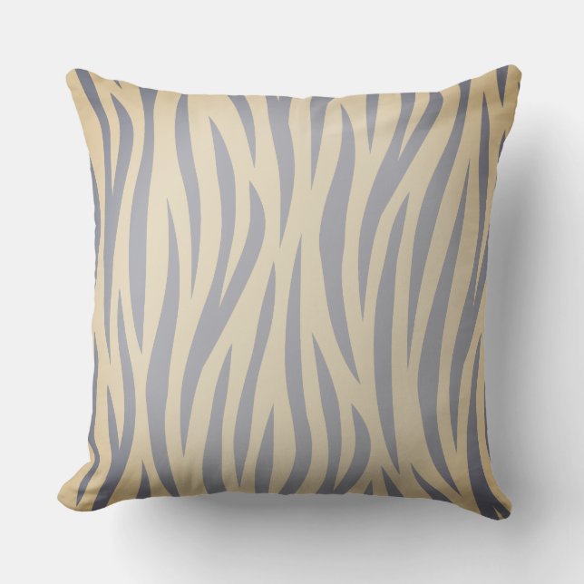 Tan en Black Zebra Stripe Sierkussen (Voorkant)