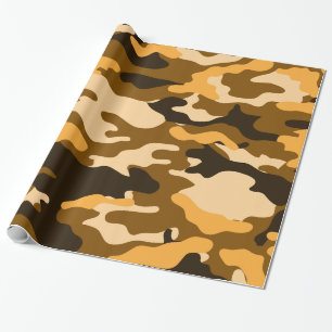 Tan en Brown Camo Camouflage Wrapping Paper Cadeaupapier