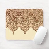 Tan en Brown Indian Lace Design Pattern Muismat (Met muis)