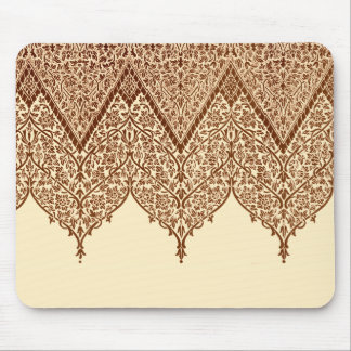 Tan en Brown Indian Lace  Design Pattern Muismat