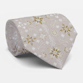 Tan en Gold Nordic Pattern Stropdas (Opgerold)