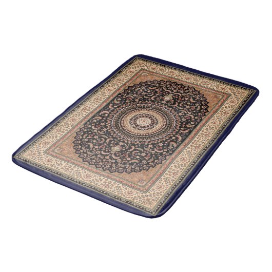 Tan en Green Persian Carpet Bath Mat (Gekanteld)