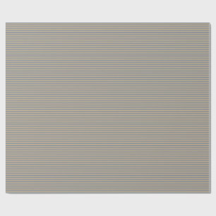 Tan en Light Slate Grey Stripes Pattern Cadeaupapier