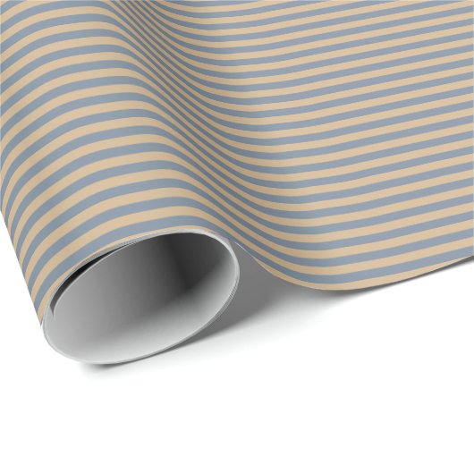 Tan en Light Slate Grey Stripes Pattern Cadeaupapier (Rol Hoek)