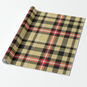 Tan- en rode twill-gebrand cadeaupapier