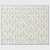 Tan en White Damask Pattern Cadeaupapier (Vlak)