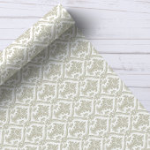 Tan en White Damask Pattern Cadeaupapier