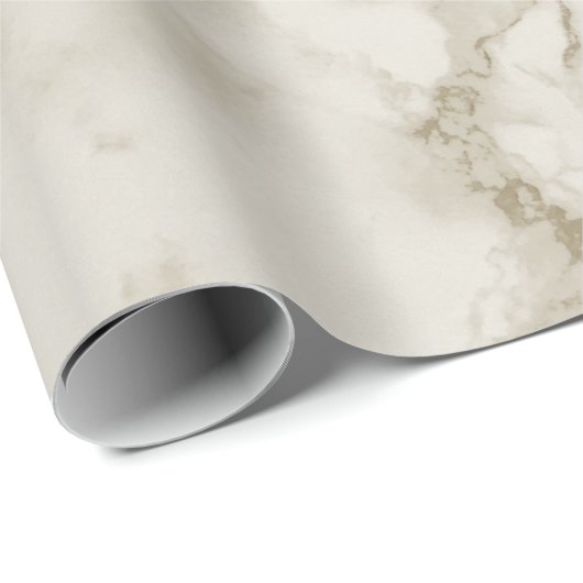 Tan en White Marble Texture Kijk Cadeaupapier (Rol Hoek)
