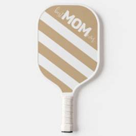 Tan en White Striped Best Mam Ever Pickleball Paddle