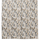 Tan en Zwart Abstract Meadow Douchegordijn (Voorkant)