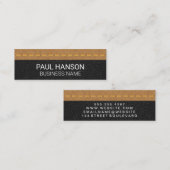 Tan en zwart leder | Stitched Mini Visitekaartje (Voorkant / Achterkant)