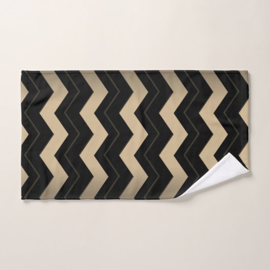 Tan en zwarte zigzag bad handdoek (Handdoek)