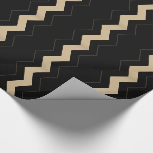 Tan en zwarte zigzag cadeaupapier (Hoek)