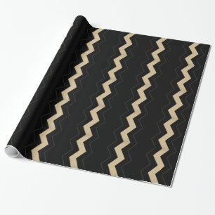 Tan en zwarte zigzag cadeaupapier