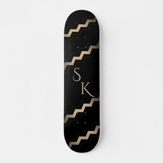 Tan en zwarte zigzag skateboard (Voorkant)