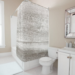 Tan et Brown bois rustique Motif Douche rideau