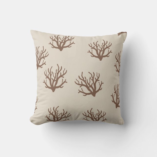 Tan et coussin de corail Brown de motif (Recto)