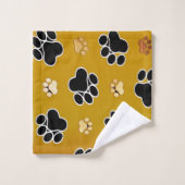 Tan et empreinte de patte noir sur un arrière - pl (Gant de toilette)