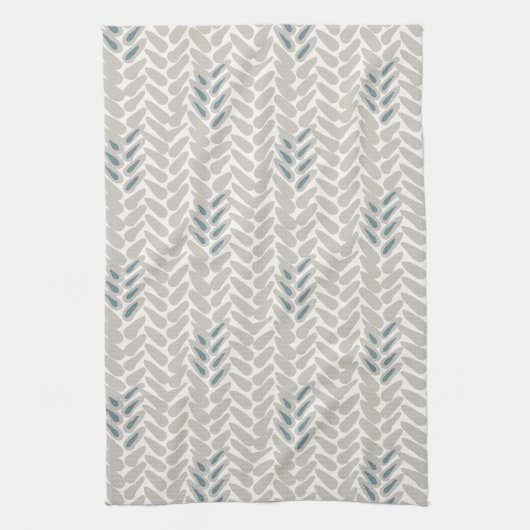 Tan et Motif de blé Turquoise Torchon de thé (Vertical)