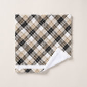 Tan et plaid noir (Gant de toilette)