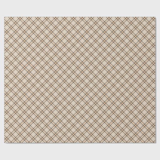 Tan Farmhouse Pset Kerstmis Pattern Cadeaupapier (Vlak)