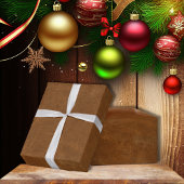 Tan Faux Leather Cadeaupapier