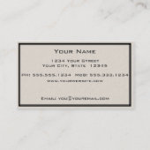 Tan floral avec Carte de visite frontalier (Dos)