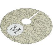Tan Floral Leaf Tree Monogram Initialen boomrok Kerstboom Rok (Gekanteld)