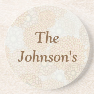 Tan Floral Zandsteen Onderzetter