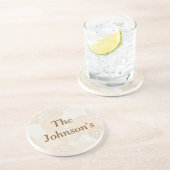 Tan Floral Zandsteen Onderzetter (Zijkant)