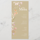 Tan Flowers Wedding Event Menu Tafel Decor (Voorkant)