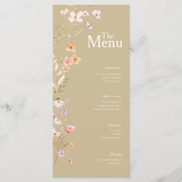 Tan Flowers Wedding Event Menu Tafel Decor